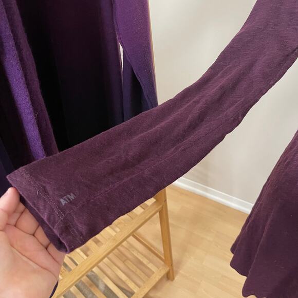 ATM • Cotton Burnout Shirt Dress Merlot - Picture 3 of 6